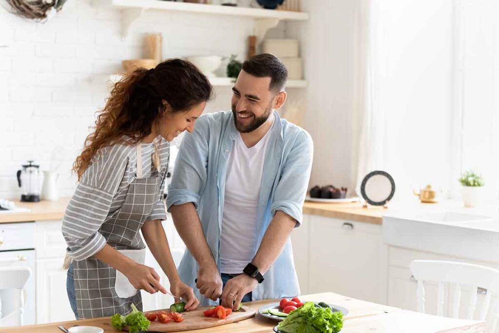 Couple cooking